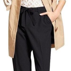Women’s A New Day Straight Leg Tie-Waist Crepe Pants, Black, Large (12/14)